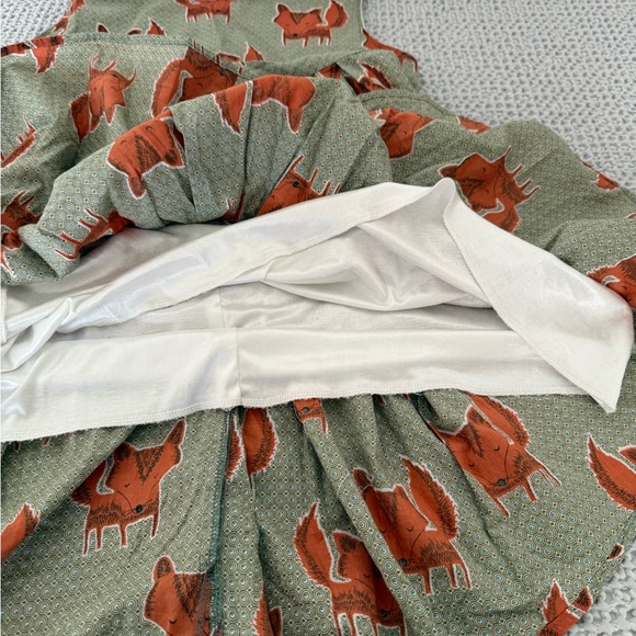 L.A soul Sleeveless Womens Fox Print Dress in Sage and Rust Size S - Picture 6 of 7